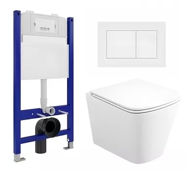 Комплект 3 в 1 инсталляция Enio Tecnico 50 EN8050050 + Унитаз подвесной Enio Binario EN4215896 + кнопка белая матовая