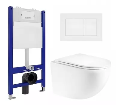 Комплект 3 в 1 инсталляция Enio Tecnico 50 EN8050050 + Унитаз подвесной Enio Unico Tornado EN2105073 + кнопка белая матовая