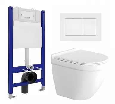 Комплект 3 в 1 инсталляция Enio Tecnico 50 EN8050050 + Унитаз подвесной Enio Pulito EN1170052 + кнопка белая матовая