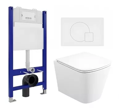Комплект 3 в 1 инсталляция Enio Tecnico 50 EN8050050 + Унитаз подвесной Enio Binario Tornado EN4180237 + кнопка белая матовая