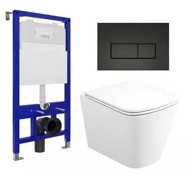 Комплект 3 в 1 инсталляция Enio Tecnico 52 EN8050052 + Унитаз подвесной Enio Binario EN4215896 + кнопка черная матовая OOO