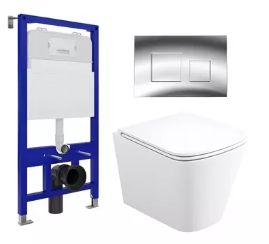 Комплект 3 в 1 инсталляция Enio Tecnico 52 EN8050052 + Унитаз подвесной Enio Binario EN4215896 + кнопка хром OOO