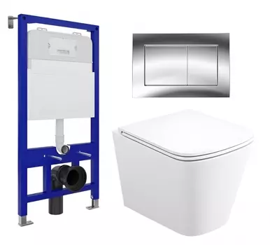 Комплект 3 в 1 инсталляция Enio Tecnico 52 EN8050052 + Унитаз подвесной Enio Binario EN4215896 + кнопка хром OOO