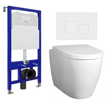 Комплект 3 в 1 инсталляция Enio Tecnico 52 EN8050052 + Унитаз подвесной BelBagno Marino + кнопка белая матовая