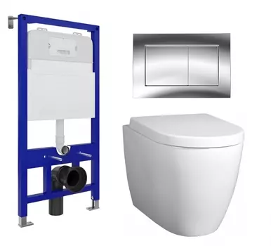 Комплект 3 в 1 инсталляция Enio Tecnico 52 EN8050052 + Унитаз подвесной BelBagno Marino + кнопка хром