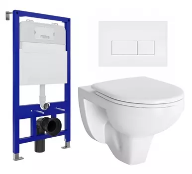 Комплект 3 в 1 инсталляция Enio Tecnico 52 EN8050052 + Унитаз подвесной Berges Wasserhaus Gamma 081105 + кнопка белая матовая
