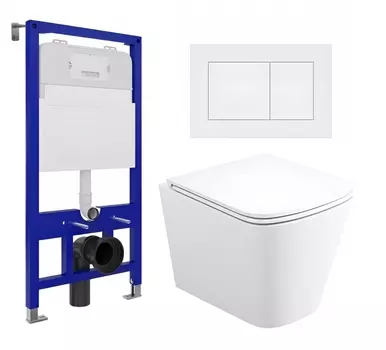 Комплект 3 в 1 инсталляция Enio Tecnico 52 EN8050052 + Унитаз подвесной Enio Binario Tornado EN4180237 + кнопка белая матовая