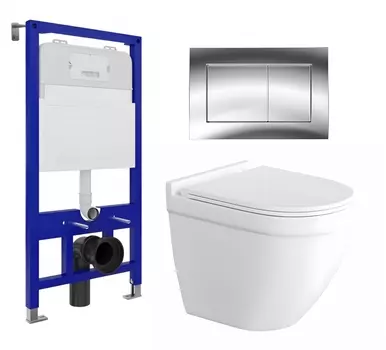 Комплект 3 в 1 инсталляция Enio Tecnico 52 EN8050052 + Унитаз подвесной Enio Pulito EN1170052 + кнопка хром