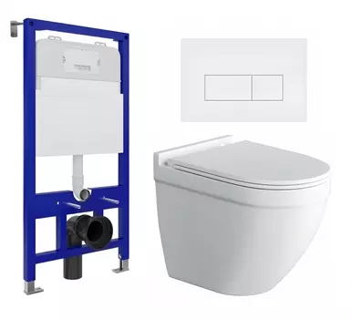 Комплект 3 в 1 инсталляция Enio Tecnico 52 EN8050052 + Унитаз подвесной Owl 1975 Cirkel-H + кнопка белая матовая