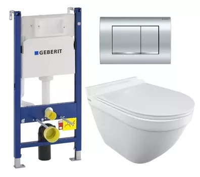 Комплект 3 в 1 инсталляция Geberit Duofix Delta30 458.163.21.1 + Унитаз подвесной Iddis Cloud CLORDSEi25 + кнопка хром