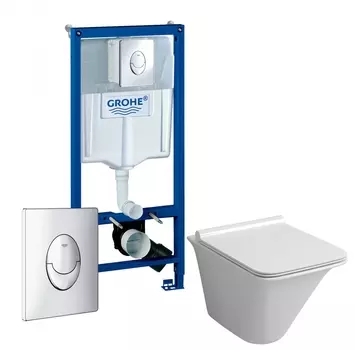 Комплект 3 в 1 инсталляция Grohe Rapid SL + Унитаз подвесной Grossman GR-4413S + кнопка Skate Air