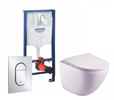 Комплект 3 в 1 инсталляция Grohe Rapid SL 39504000 + Унитаз подвесной Esbano Lotus ESUPLOTUW + кнопка хром Arena Cosmopolitan