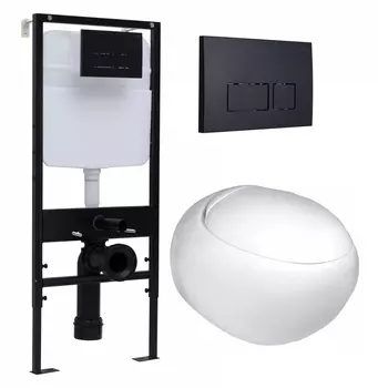 Комплект 3 в 1 инсталляция Logan H1067-1170 297674 + Подвесной унитаз WeltWasser Jeckenbach + кнопка черная матовая