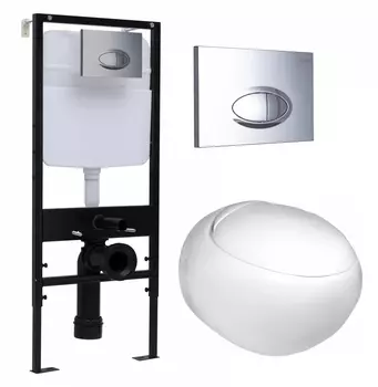 Комплект 3 в 1 инсталляция Logan H1067-1170 297674 + Подвесной унитаз WeltWasser Jeckenbach + кнопка хром