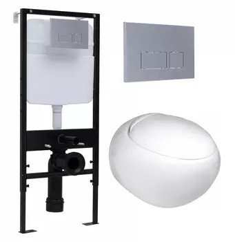 Комплект 3 в 1 инсталляция Logan H1067-1170 297674 + Подвесной унитаз WeltWasser Jeckenbach + кнопка хром матовый