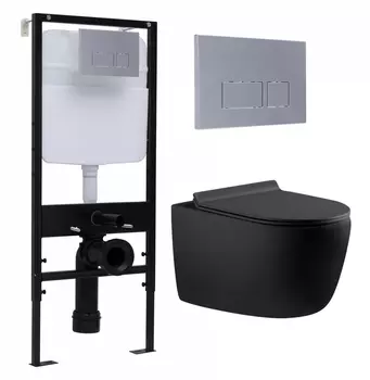 Комплект 3 в 1 инсталляция Logan H1067-1170 297674 + Унитаз подвесной Aquanet Cetus 287008 + кнопка хром матовый