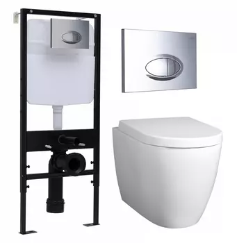 Комплект 3 в 1 инсталляция Logan H1067-1170 297674 + Унитаз подвесной BelBagno Marino + кнопка хром