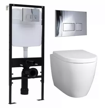 Комплект 3 в 1 инсталляция Logan H1067-1170 297674 + Унитаз подвесной BelBagno Marino + кнопка хром