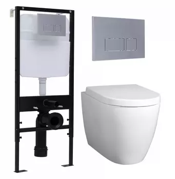 Комплект 3 в 1 инсталляция Logan H1067-1170 297674 + Унитаз подвесной BelBagno Marino + кнопка хром матовый