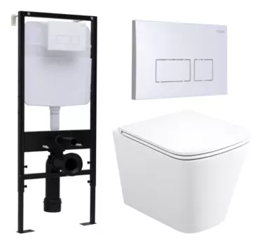 Комплект 3 в 1 инсталляция Logan H1067-1170 297674 + Унитаз подвесной Enio Binario + кнопка белая