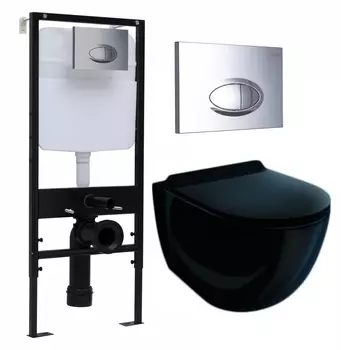 Комплект 3 в 1 инсталляция Logan H1067-1170 297674 + Унитаз подвесной Esbano Garcia ESUPGARCB + кнопка хром