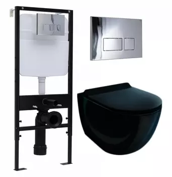 Комплект 3 в 1 инсталляция Logan H1067-1170 297674 + Унитаз подвесной Esbano Garcia ESUPGARCB + кнопка хром