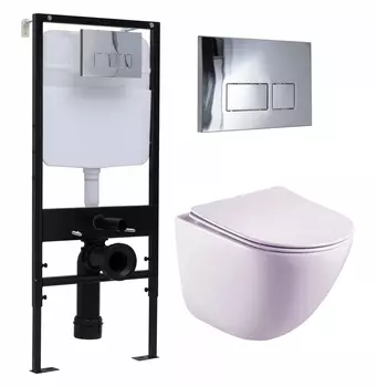 Комплект 3 в 1 инсталляция Logan H1067-1170 297674 + Унитаз подвесной Esbano Lotus ESUPLOTUW + кнопка хром