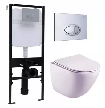 Комплект 3 в 1 инсталляция Logan H1067-1170 297674 + Унитаз подвесной Esbano Lotus ESUPLOTUW + кнопка хром матовый