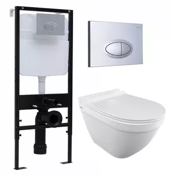 Комплект 3 в 1 инсталляция Logan H1067-1170 297674 + Унитаз подвесной Iddis Cloud CLORDSEi25 + кнопка хром матовый