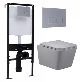 Комплект 3 в 1 инсталляция Logan H1067-1170 297674 + Унитаз подвесной Vincea Q-Line VT1-12MG + кнопка хром матовый