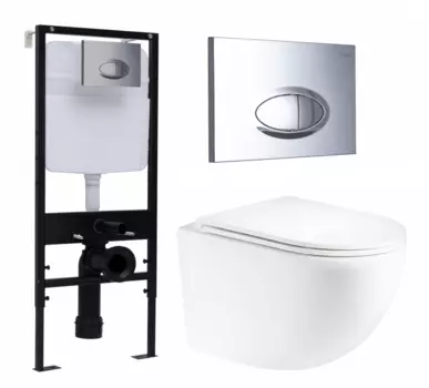 Комплект 3 в 1 инсталляция Logan H1067-1170 297674 + Унитаз подвесной Enio Unico Tornado EN2105073 + кнопка хром
