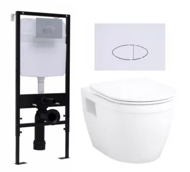 Комплект 3 в 1 инсталляция Logan H1067-1170 297674 + Унитаз подвесной Enio Bolo EN8350034 + кнопка белая