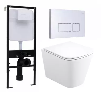 Комплект 3 в 1 инсталляция Logan H1067-1170 297674 + Унитаз подвесной Enio Binario Tornado EN4180237 + кнопка белая