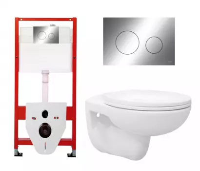 Комплект 3 в 1 инсталляция Tece Loop K440921 + Унитаз подвесной Enio Ekos EN0170571 + кнопка хром