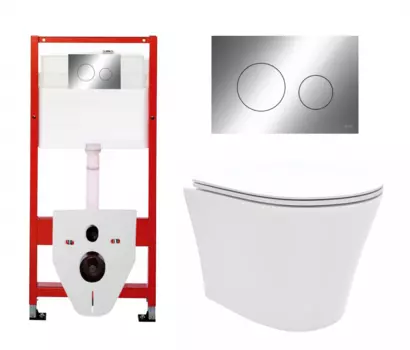 Комплект 3 в 1 инсталляция Tece Loop K440921 + Унитаз подвесной Enio Neo EN5370588 + кнопка хром