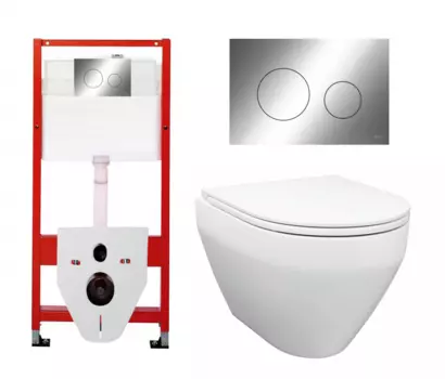 Комплект 3 в 1 инсталляция Tece Loop K440921 + Унитаз подвесной Enio Cono EN2870522 + кнопка хром