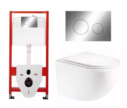 Комплект 3 в 1 инсталляция Tece Loop K440921 + Унитаз подвесной Enio Unico Tornado EN2105073 + кнопка хром