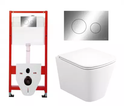 Комплект 3 в 1 инсталляция Tece Loop K440921 + Унитаз подвесной Enio Binario Tornado EN4180237 + кнопка хром