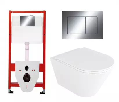 Комплект 3 в 1 инсталляция Tece Now 9400412 + Унитаз подвесной Enio Cento EN4280110 + кнопка хром