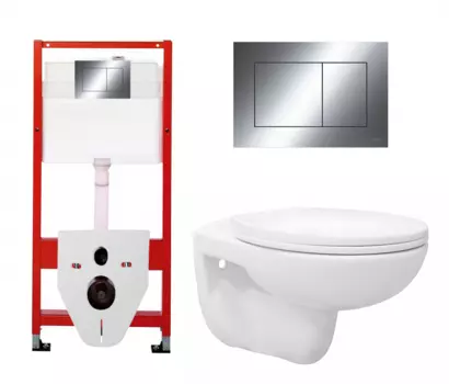 Комплект 3 в 1 инсталляция Tece Now 9400412 + Унитаз подвесной Enio Ekos EN0170571 + кнопка хром