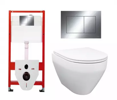 Комплект 3 в 1 инсталляция Tece Now 9400412 + Унитаз подвесной Enio Cono EN2870522 + кнопка хром