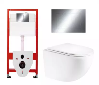 Комплект 3 в 1 инсталляция Tece Now 9400412 + Унитаз подвесной Enio Unico Tornado EN2105073 + кнопка хром