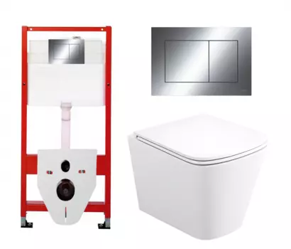 Комплект 3 в 1 инсталляция Tece Now 9400412 + Унитаз подвесной Enio Binario Tornado EN4180237 + кнопка хром