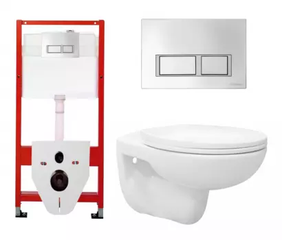 Комплект 3 в 1 инсталляция Tece Tecespring S955201 + Унитаз подвесной Enio Ekos EN0170571 + кнопка хром