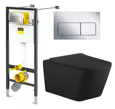 Комплект 3 в 1 инсталляция Viega Prevista 8524.12 + Унитаз подвесной Aquanet Tavr-W BW 287011 + кнопка хром 792848+287011