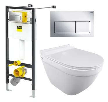 Комплект 3 в 1 инсталляция Viega Prevista 8524.12 + Унитаз подвесной Iddis Cloud CLORDSEi25 + кнопка хром