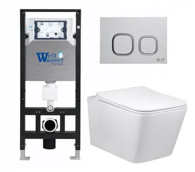 Комплект 3 в 1 инсталляция WeltWasser WW Amberg 506 10000005662 + Унитаз Vincea Q-Line VT1-12 + кнопка белая