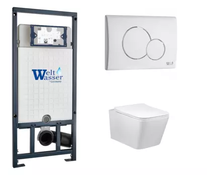 Комплект 3 в 1 инсталляция WeltWasser WW Marberg 507 + Подвесной унитаз Vincea Q-Line VT1-12 с кнопкой белой RD 10000005949 + VT1-12 + 10000010236