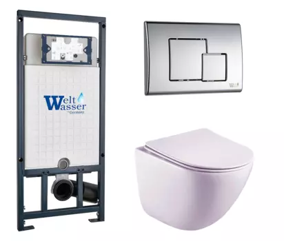 Комплект 3 в 1 инсталляция WeltWasser WW Marberg 507 + Унитаз подвесной Esbano Lotus ESUPLOTUW с кнопкой хром SE 10000005949 + ESUPLOTUW + 10000005953