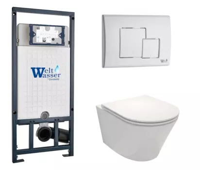 Комплект 3 в 1 инсталляция WeltWasser WW Marberg 507 + Унитаз подвесной Jacob Delafon Rodin+ EDY102-00 с кнопкой белой SE 10000005949 + EDY102-00 + E23280-00 + 10000010237